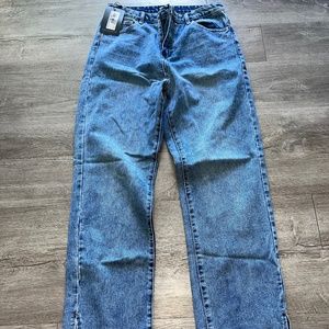 Distressed Split Hem Jeans